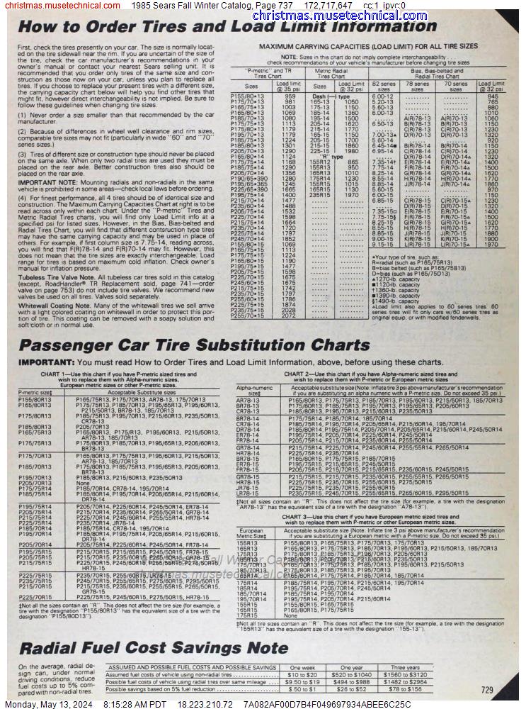 1985 Sears Fall Winter Catalog, Page 737
