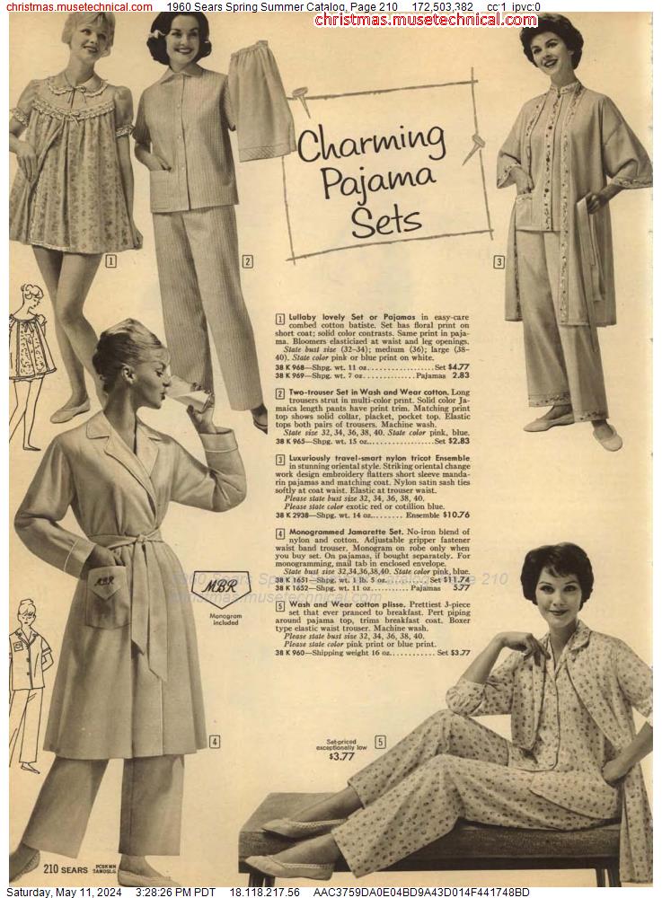 1960 Sears Spring Summer Catalog, Page 210