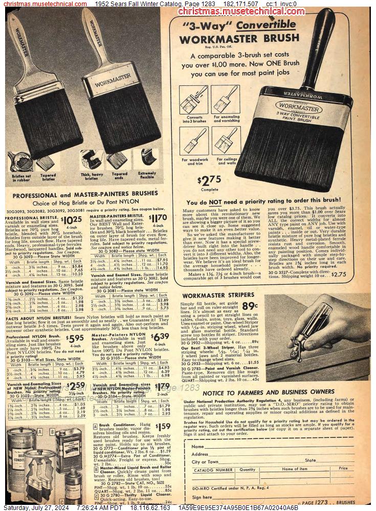 1952 Sears Fall Winter Catalog, Page 1283