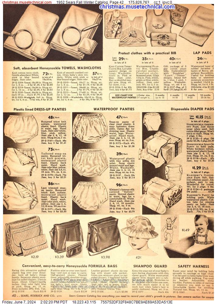 1952 Sears Fall Winter Catalog, Page 42