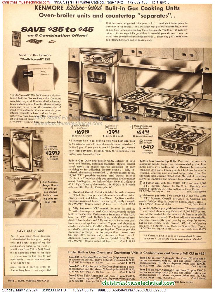 1956 Sears Fall Winter Catalog, Page 1042