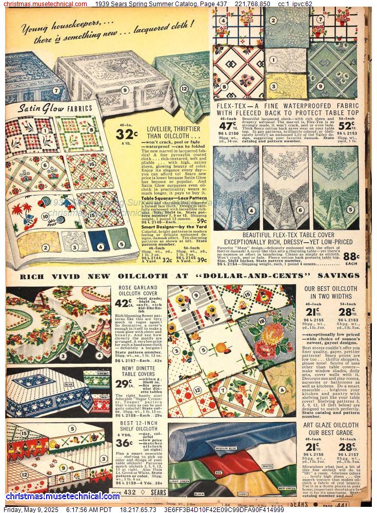 1939 Sears Spring Summer Catalog, Page 437