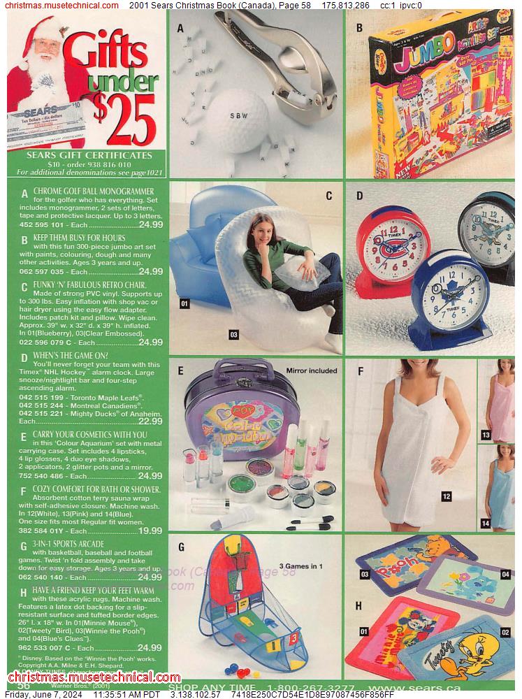 2001 Sears Christmas Book (Canada), Page 58