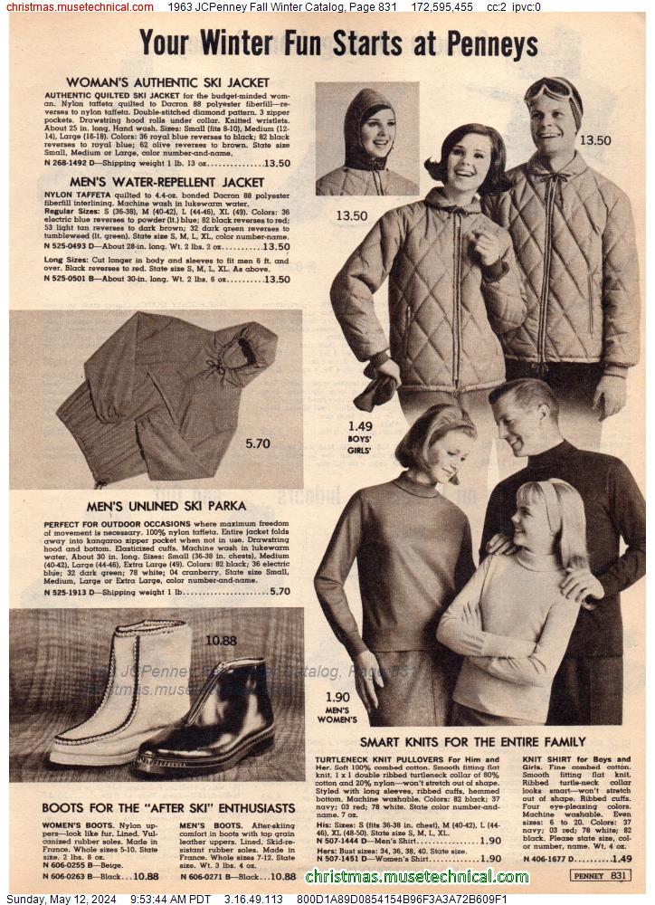 1963 JCPenney Fall Winter Catalog, Page 831