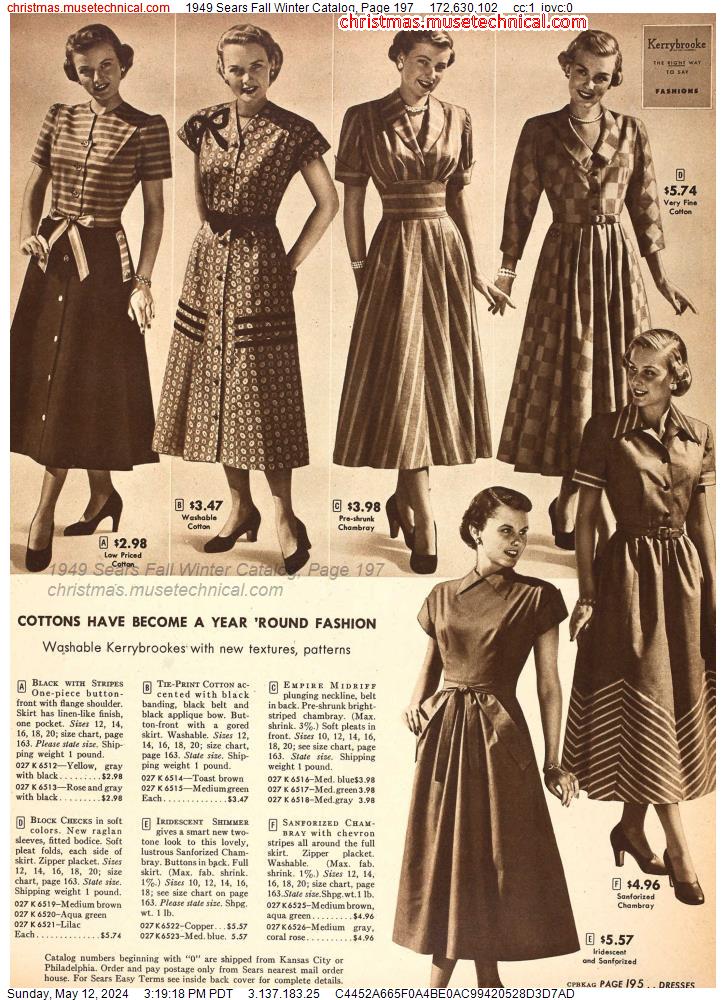 1949 Sears Fall Winter Catalog, Page 197