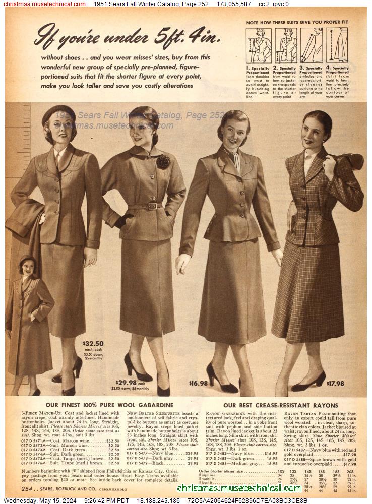 1951 Sears Fall Winter Catalog, Page 252