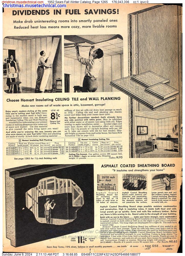 1952 Sears Fall Winter Catalog, Page 1265