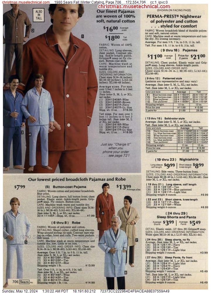 1980 Sears Fall Winter Catalog, Page 706