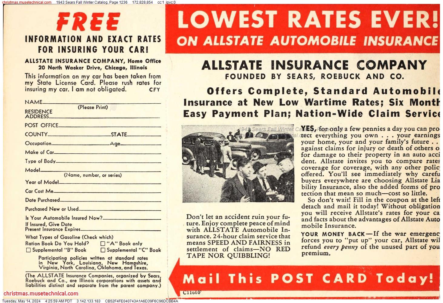 1943 Sears Fall Winter Catalog, Page 1236
