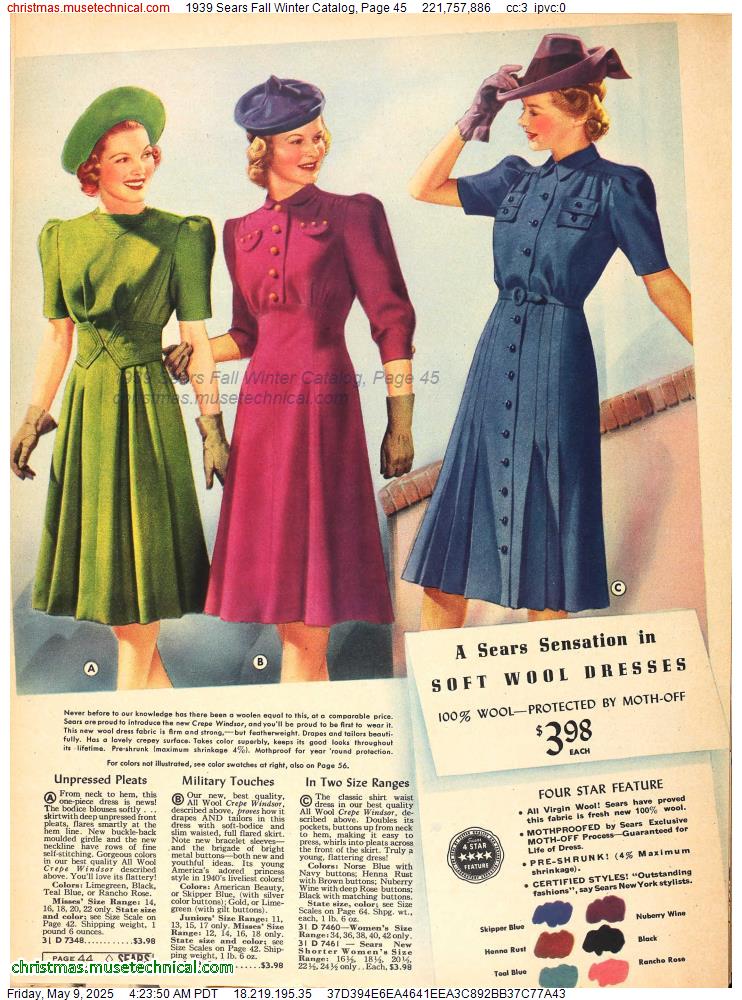 1939 Sears Fall Winter Catalog, Page 45