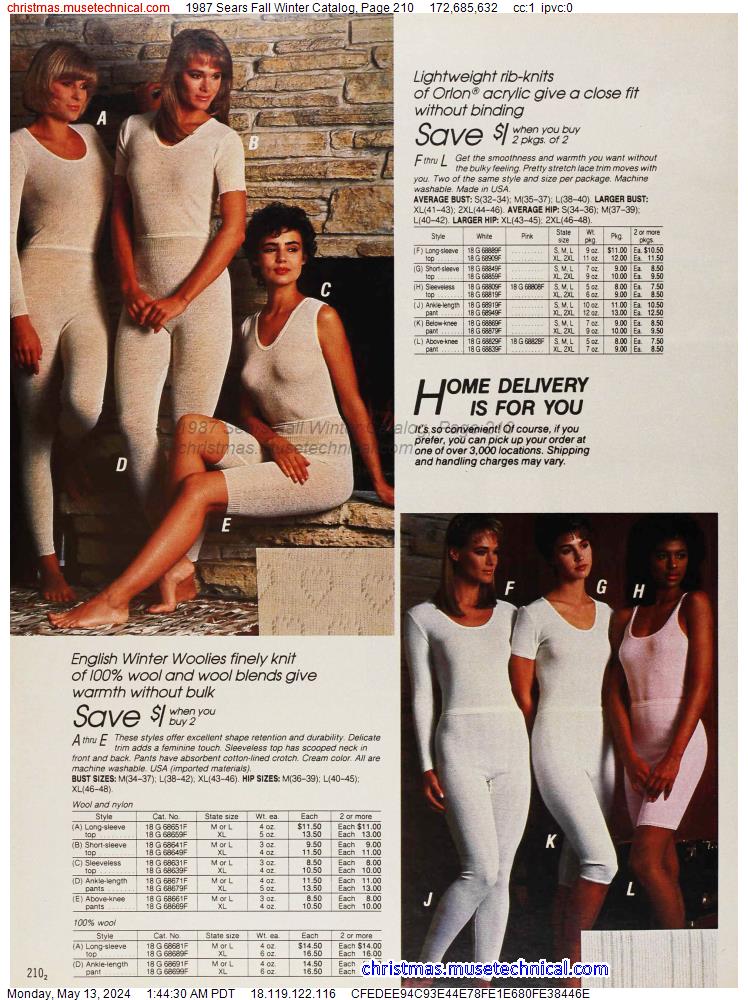 1987 Sears Fall Winter Catalog, Page 210