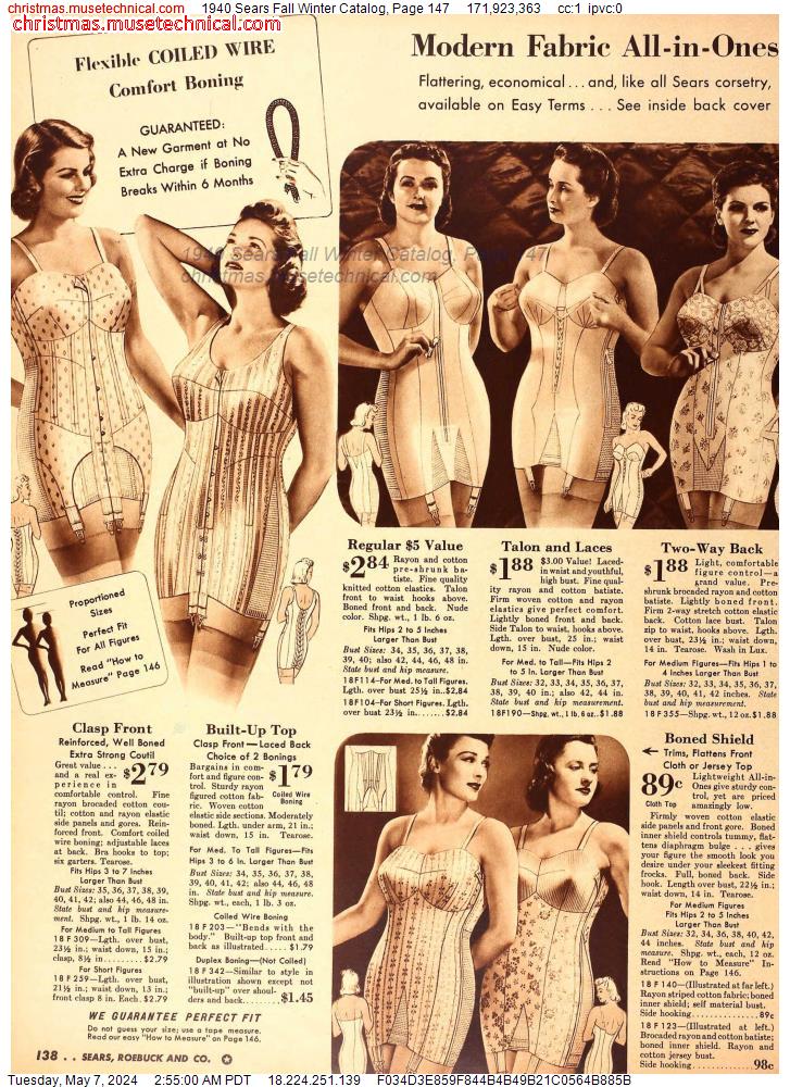 1940 Sears Fall Winter Catalog, Page 147