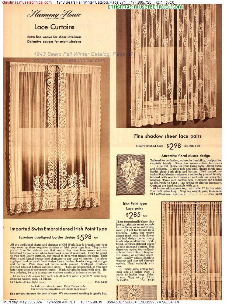 1943 Sears Fall Winter Catalog, Page 871