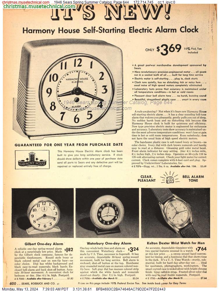 1946 Sears Spring Summer Catalog, Page 644