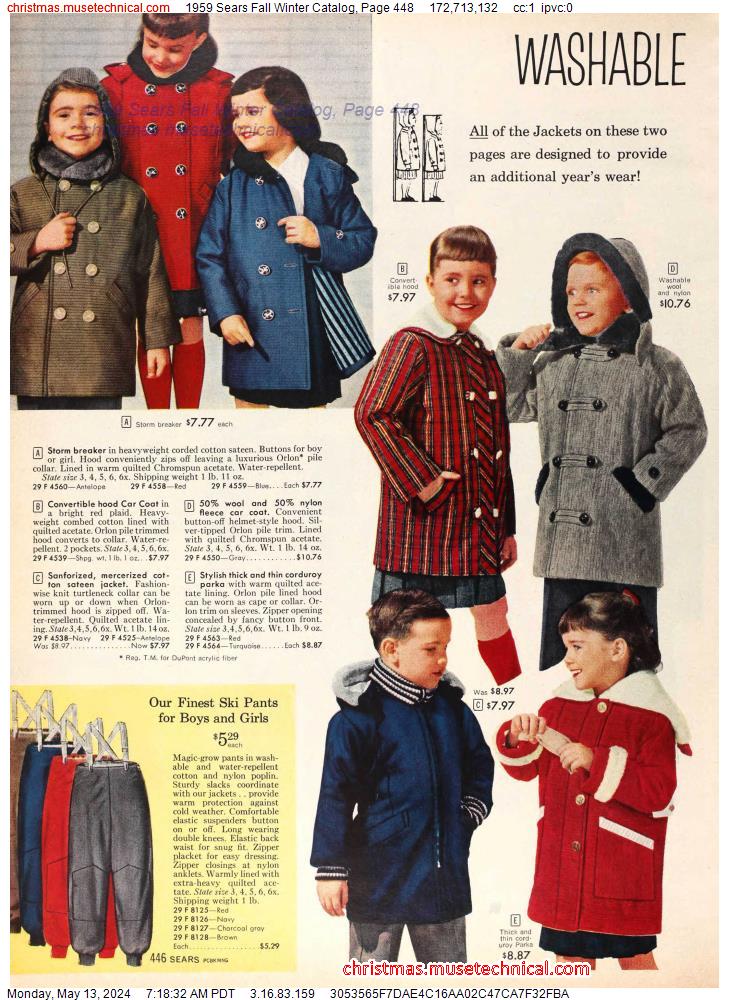 1959 Sears Fall Winter Catalog, Page 448