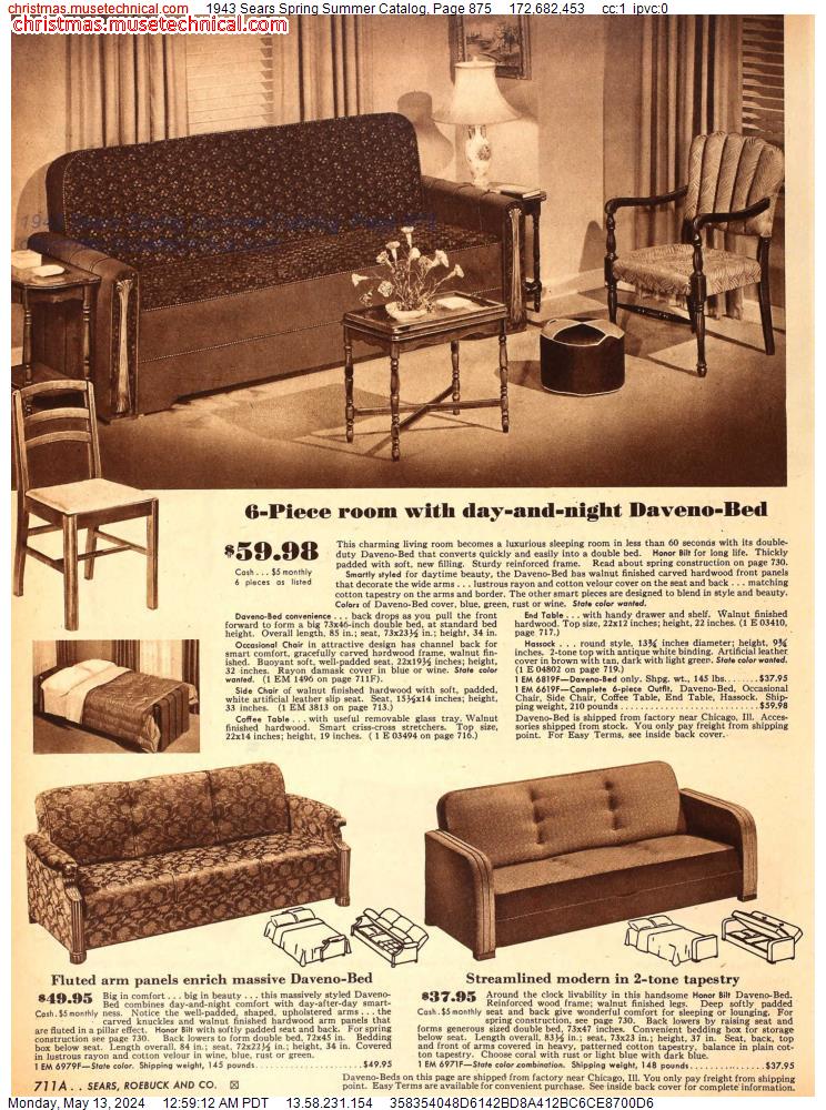 1943 Sears Spring Summer Catalog, Page 875