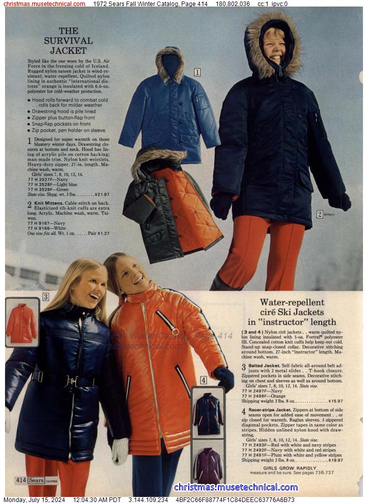1972 Sears Fall Winter Catalog, Page 414