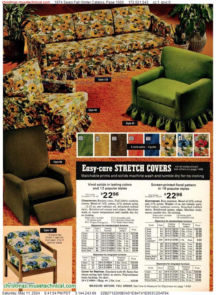 1974 Sears Fall Winter Catalog, Page 1500