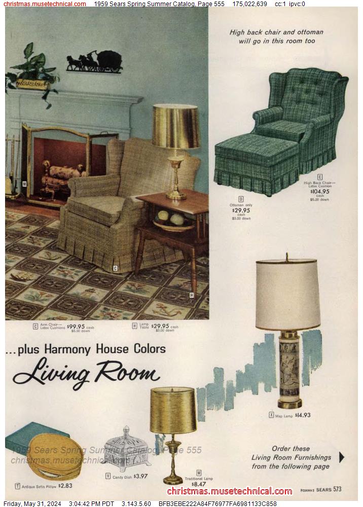 1959 Sears Spring Summer Catalog, Page 555