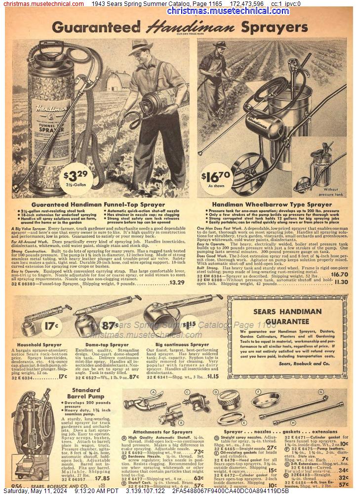 1943 Sears Spring Summer Catalog, Page 1165