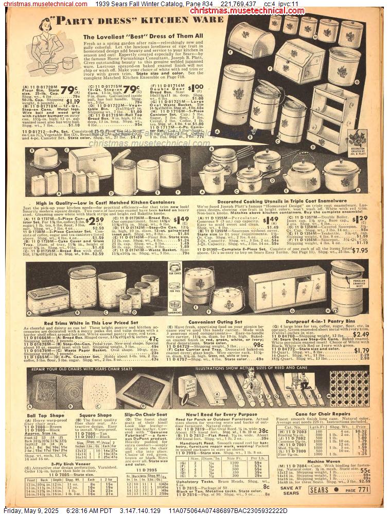 1939 Sears Fall Winter Catalog, Page 834