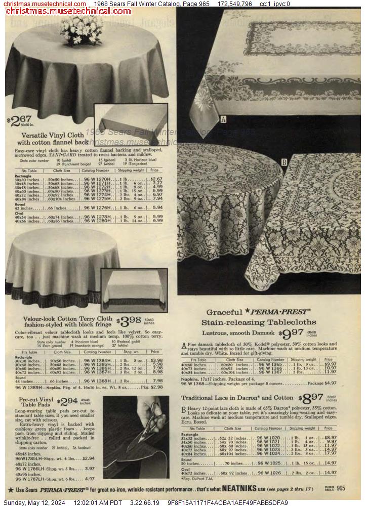 1968 Sears Fall Winter Catalog, Page 965