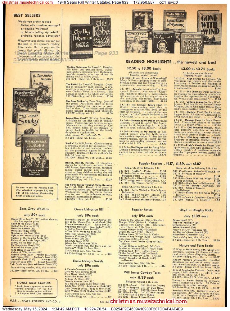 1949 Sears Fall Winter Catalog, Page 933