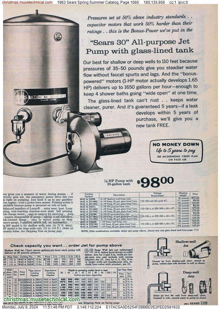 1963 Sears Spring Summer Catalog, Page 1080