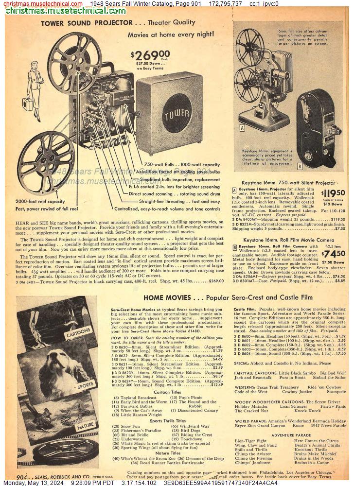 1948 Sears Fall Winter Catalog, Page 901