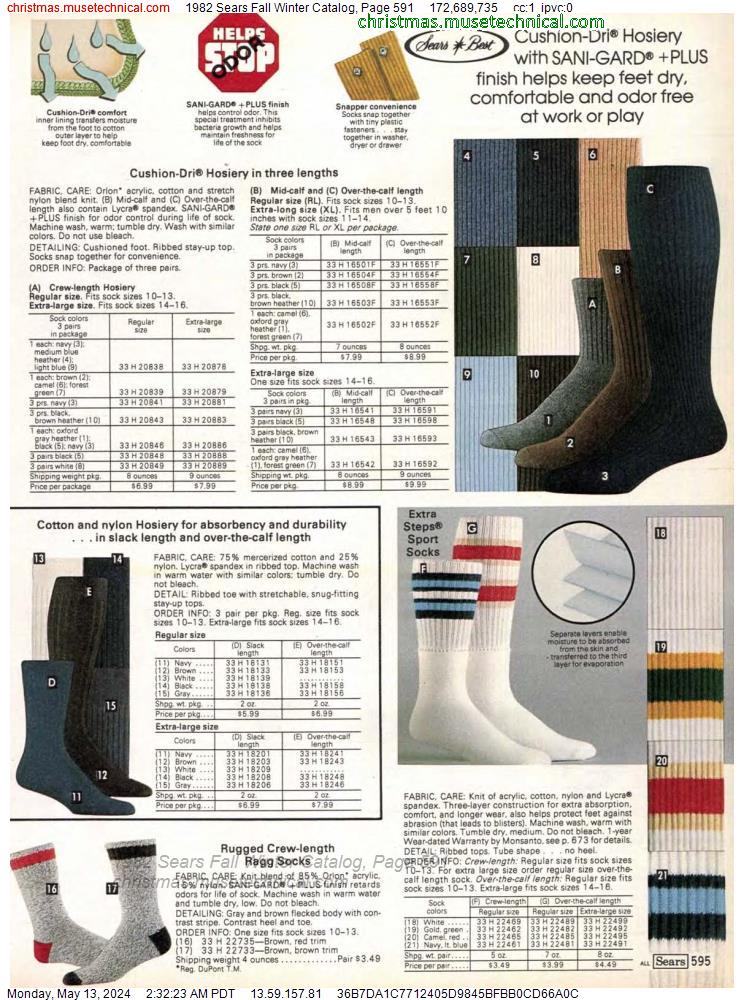 1982 Sears Fall Winter Catalog, Page 591