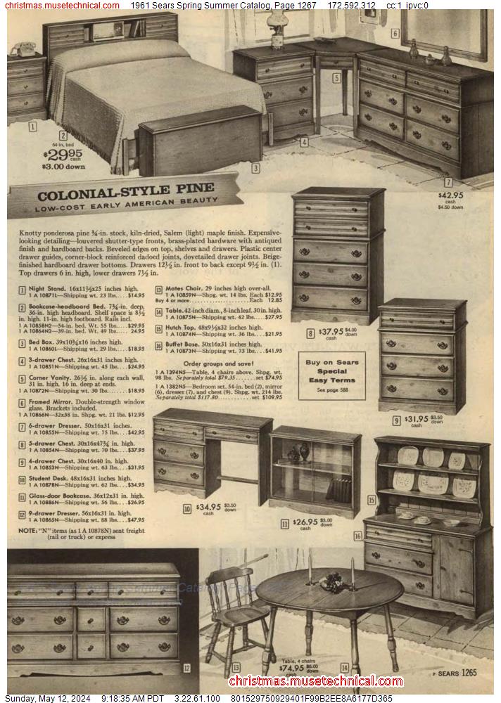 1961 Sears Spring Summer Catalog, Page 1267