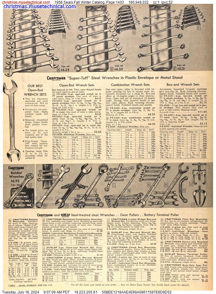 1956 Sears Fall Winter Catalog, Page 1403