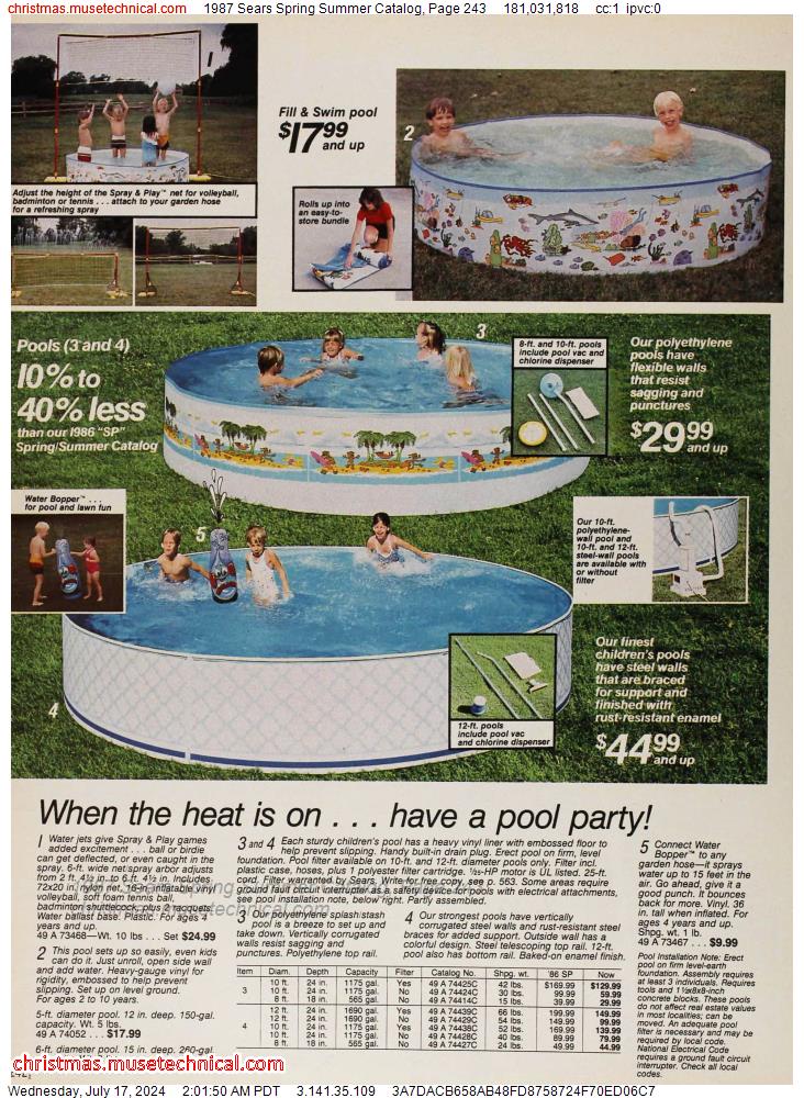 1987 Sears Spring Summer Catalog, Page 243