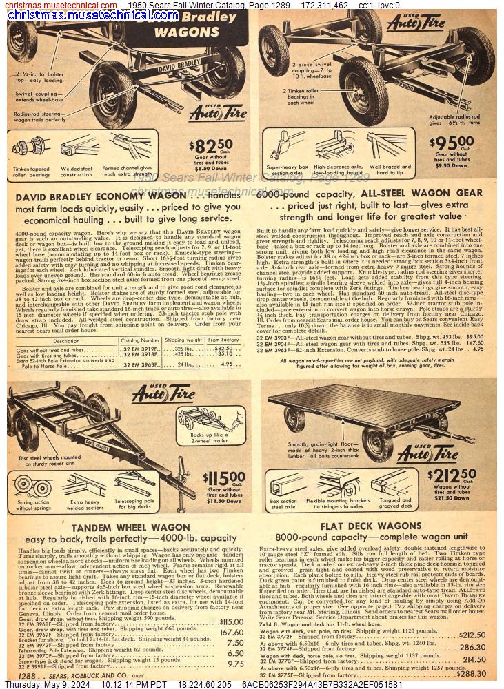 1950 Sears Fall Winter Catalog, Page 1289