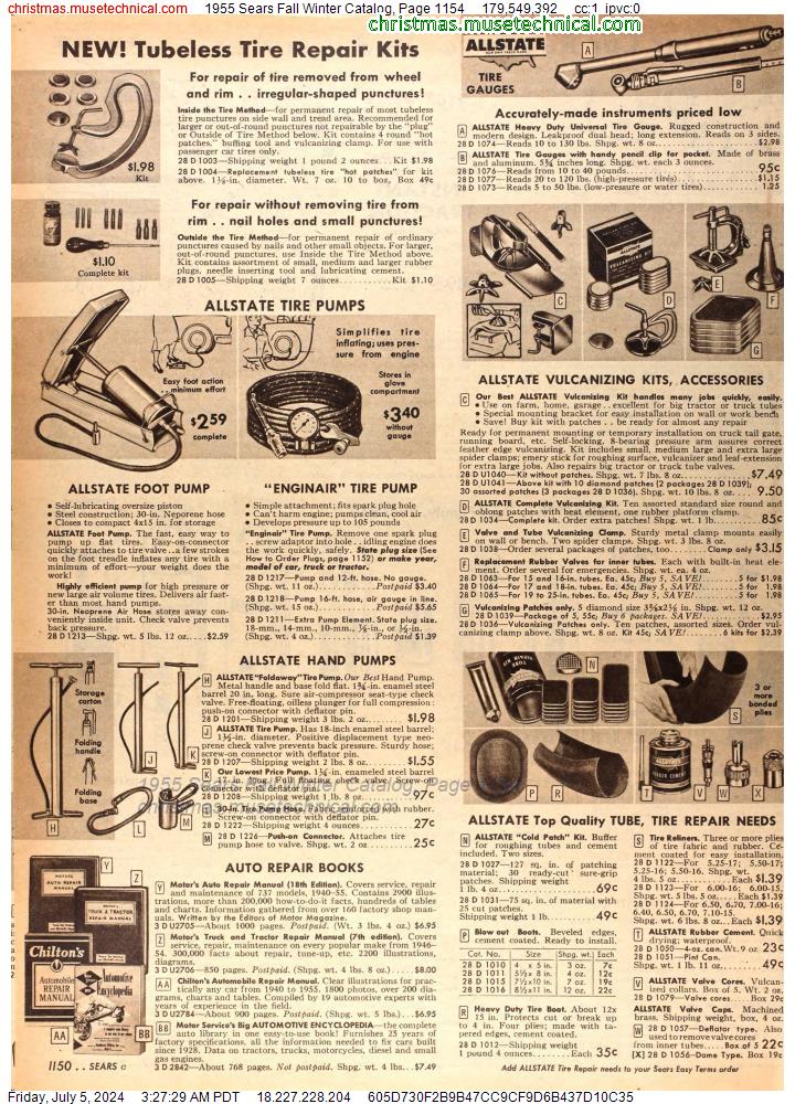 1955 Sears Fall Winter Catalog, Page 1154