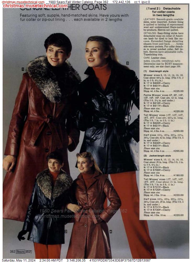 1980 Sears Fall Winter Catalog, Page 362