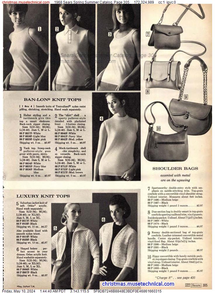 1968 Sears Spring Summer Catalog, Page 305