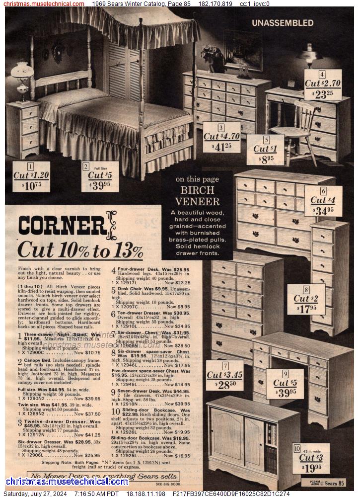 1969 Sears Winter Catalog, Page 85