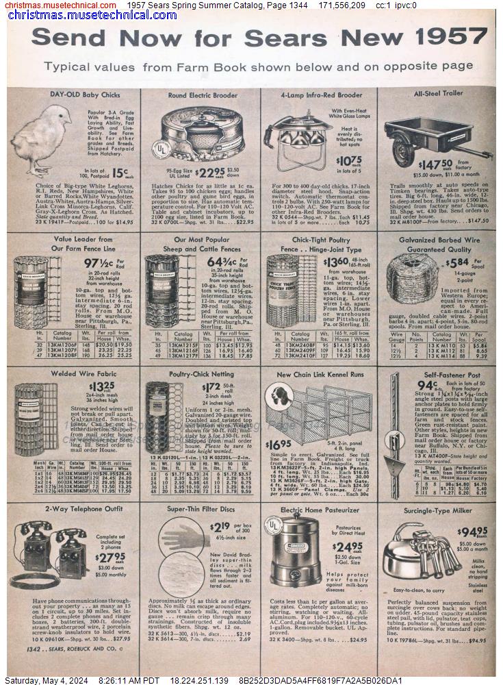 1957 Sears Spring Summer Catalog, Page 1344
