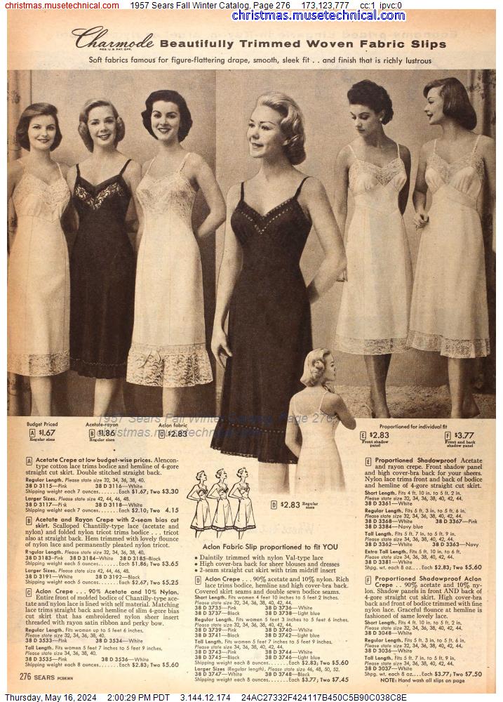 1957 Sears Fall Winter Catalog, Page 276