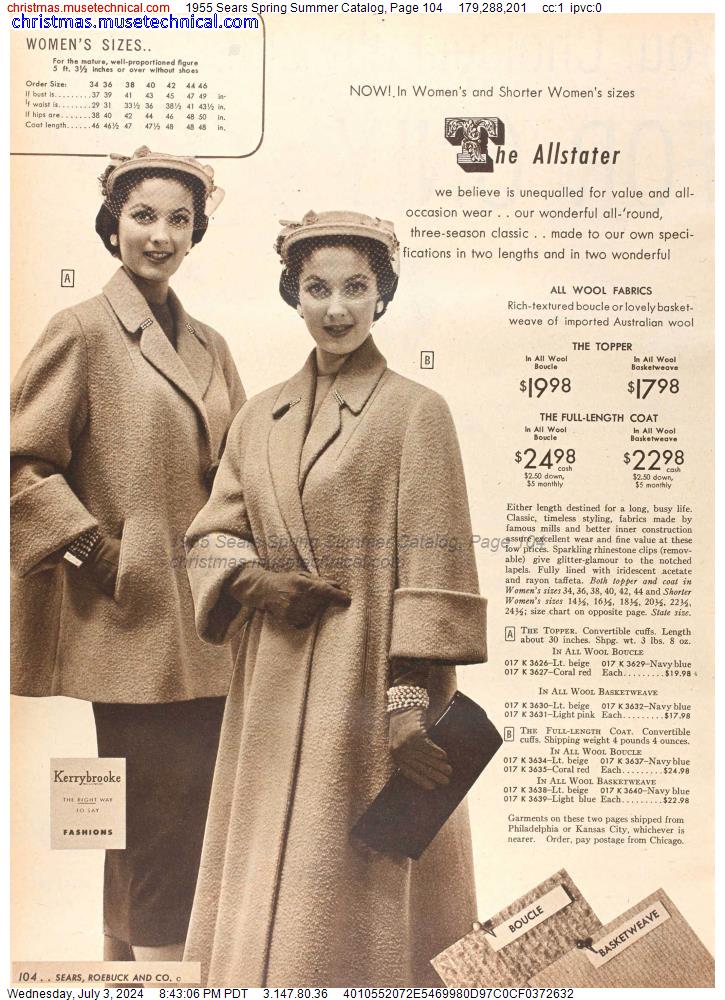 1955 Sears Spring Summer Catalog, Page 104