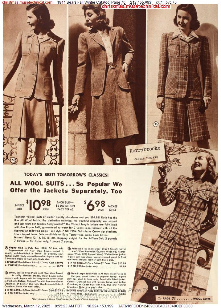 1941 Sears Fall Winter Catalog, Page 70