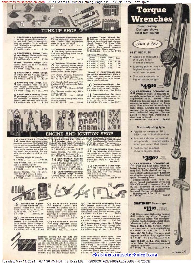 1973 Sears Fall Winter Catalog, Page 731