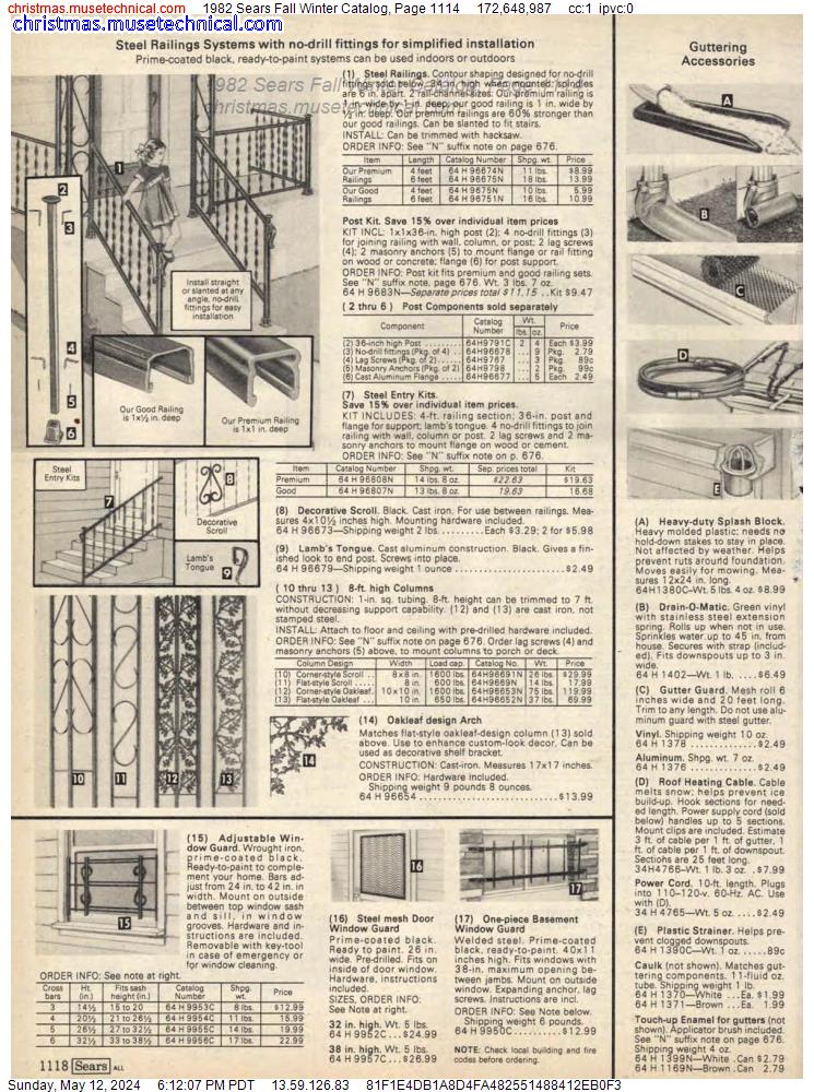1982 Sears Fall Winter Catalog, Page 1114