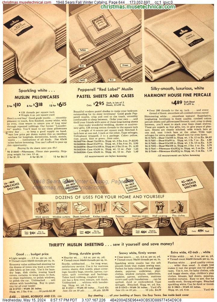 1948 Sears Fall Winter Catalog, Page 644