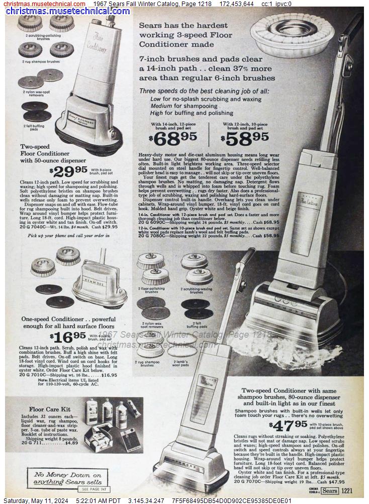 1967 Sears Fall Winter Catalog, Page 1218