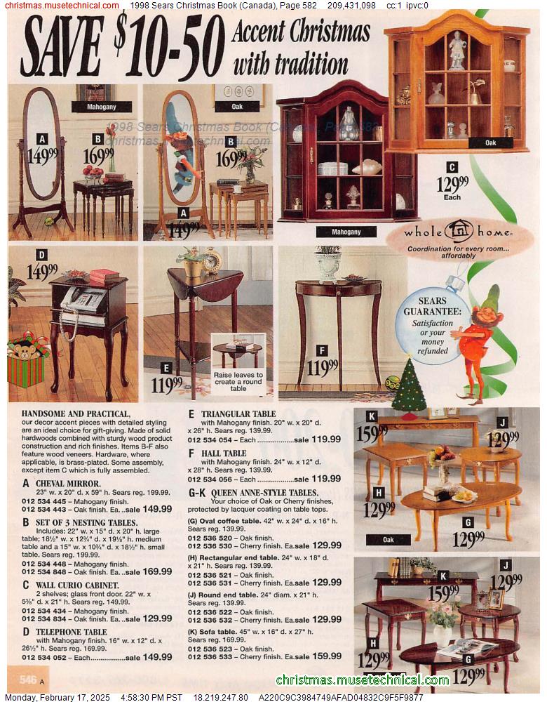 1998 Sears Christmas Book (Canada), Page 582