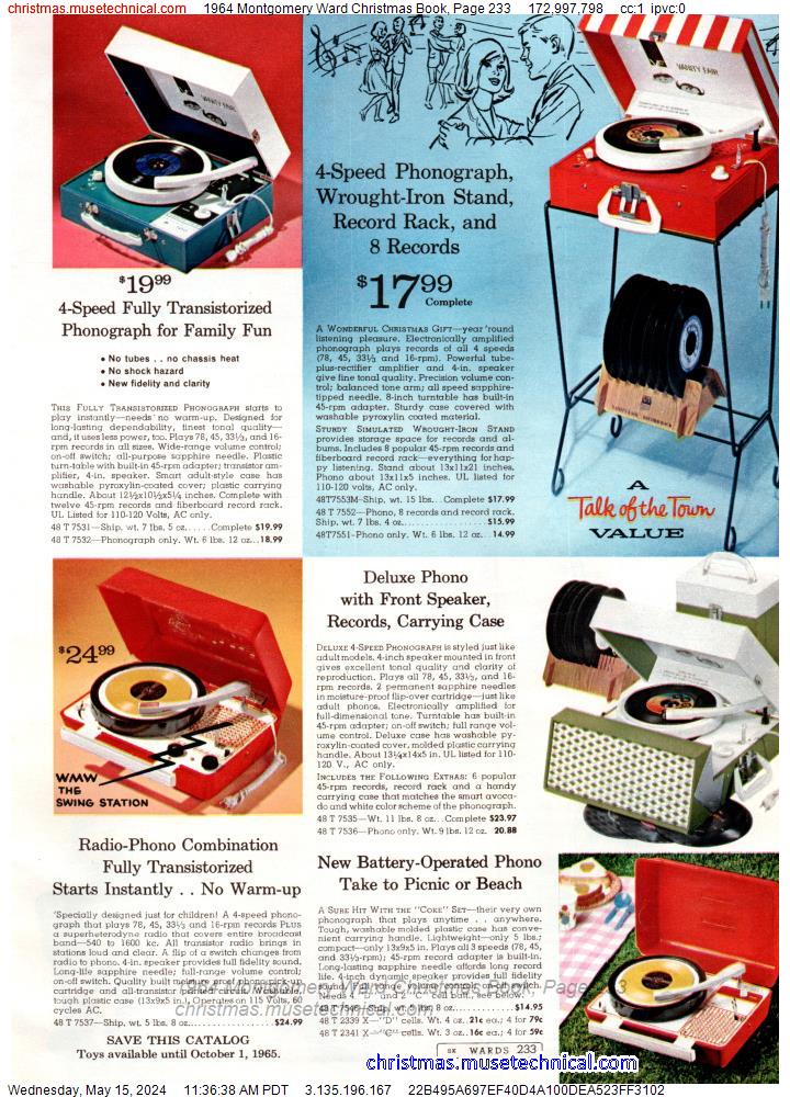 1964 Montgomery Ward Christmas Book, Page 233