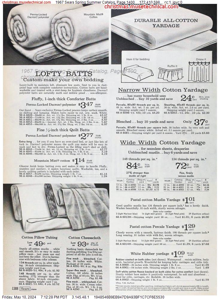 1967 Sears Spring Summer Catalog, Page 1400