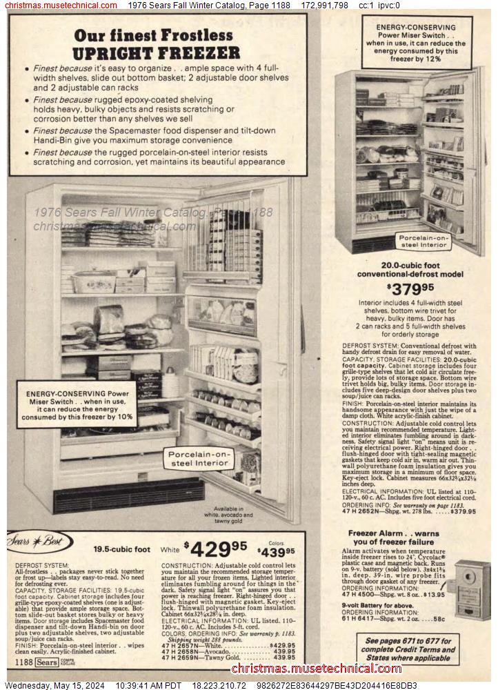 1976 Sears Fall Winter Catalog, Page 1188